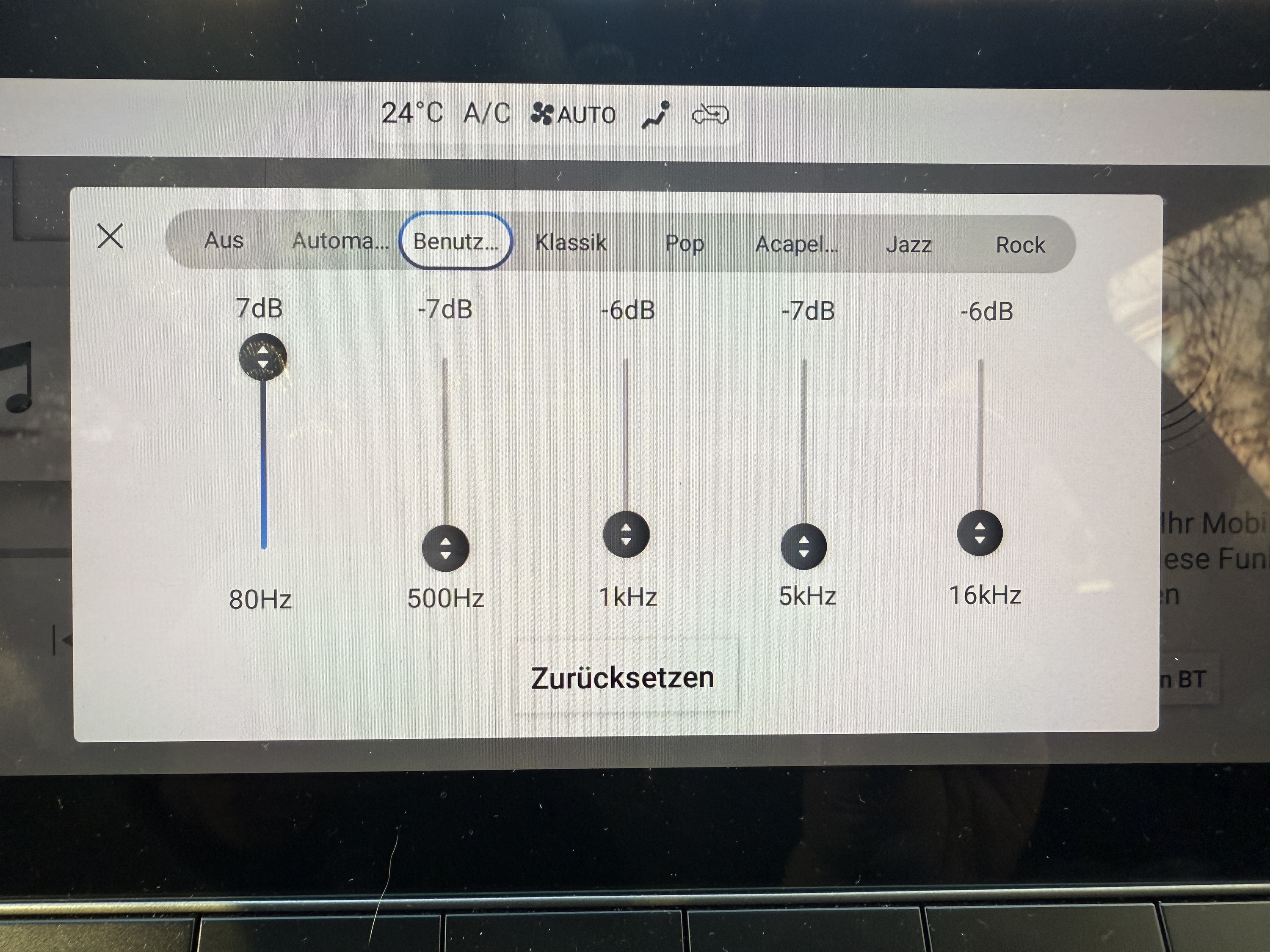 Einstellungen Equalizer